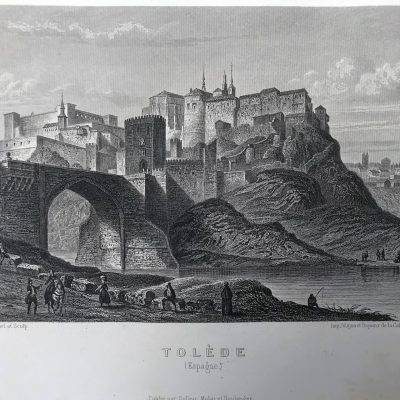 Grabado antiguo siglo XIX Toledo Boulanger
