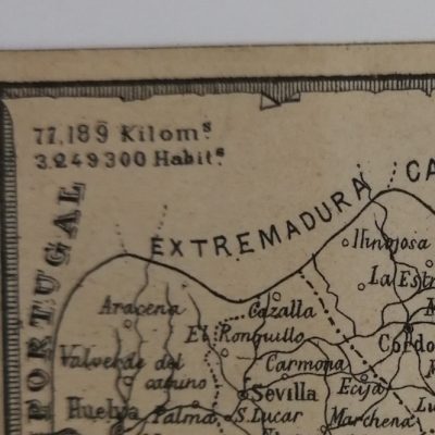 Mapa antiguo siglo XIX Extremadura Desconocido