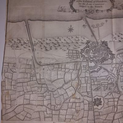 Mapa antiguo Siglo XVIII Plan batalla Dunkirk Dunkerque Dunquerque Francia [1740] Basire Tindal Rapin