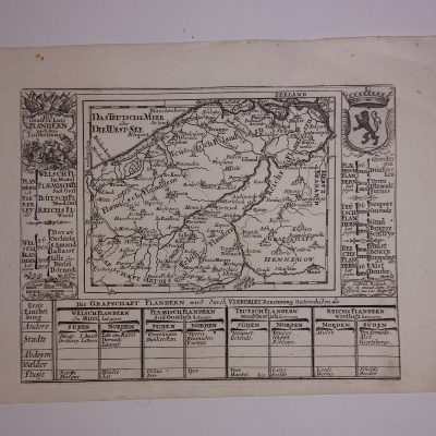 Mapa antiguo Siglo XVIII [1720] Belgium Flandern Bélgica Flandes Bodenehr