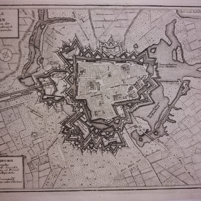 Mapa antiguo Siglo XVIII [1720] Ypra Ypern Ypres Belgium Belgique Bélgica Gabriel Bodenehr