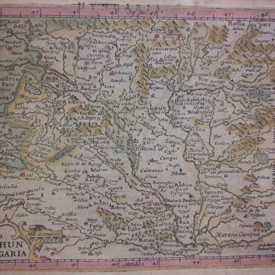 Mapa antiguo Siglo XVII [1607] Hungaria Hungría Gerard Mercator