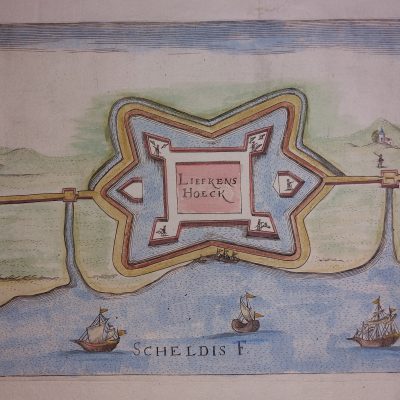 Mapa antiguo Siglo XVII [1673] Liefrens Hoeck Belgium Bélgica Gualdo Priorato
