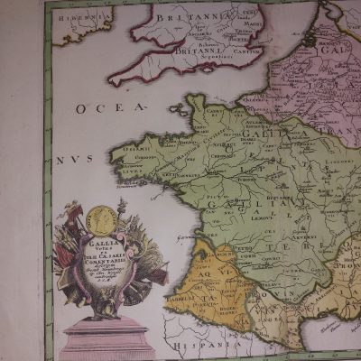 Mapa Siglo XVIII [1720] Gallia Francia Bélgica Luxemburgo Alemania Christoph Weigel David Koehler