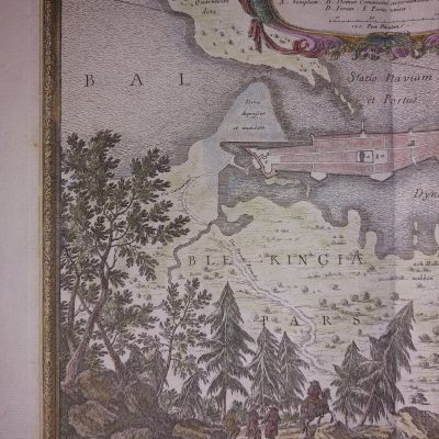 Mapa antiguo Siglo XVII [1697] Ichnographia Oppidi et Munimenti Christianopolis SUECIA Dahlbergh