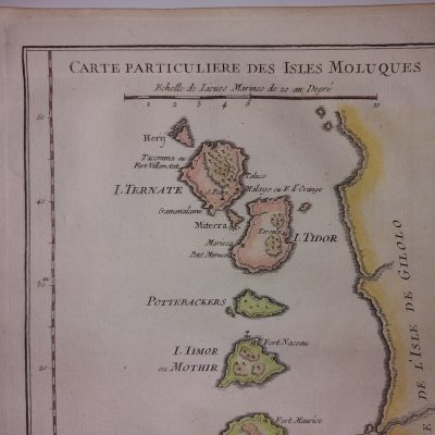 Mapa antiguo Siglo XVIII [1764] Carte Isles Moluques Islas Molucas Indonesia Bellin